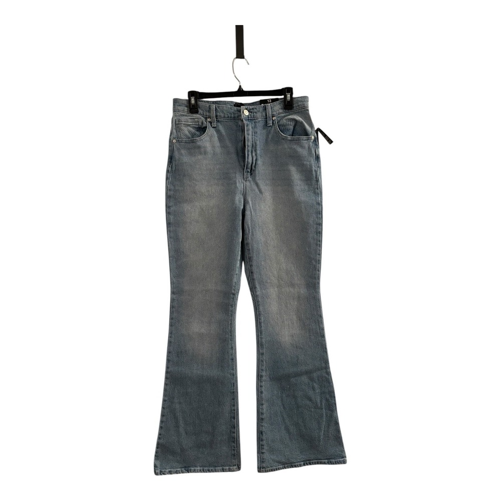 Fashion Nova Jeans Women 13 Blue Natasha Flare Leg Hi Rise Med Wash 30x31.5 NWT